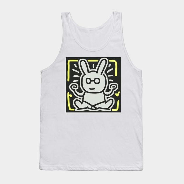 Funny Keith Haring, cat yoga Tank Top by Art ucef